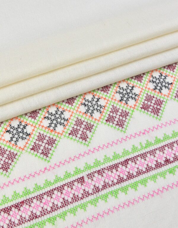 "Khaddi Shawl CS-17 Off White"