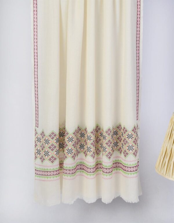 "Khaddi Shawl CS-17 Off White" - Image 3