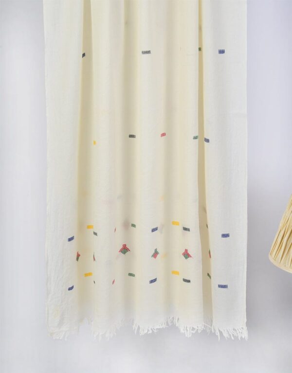 "Khaddi Shawl-1 Off White" - Image 3