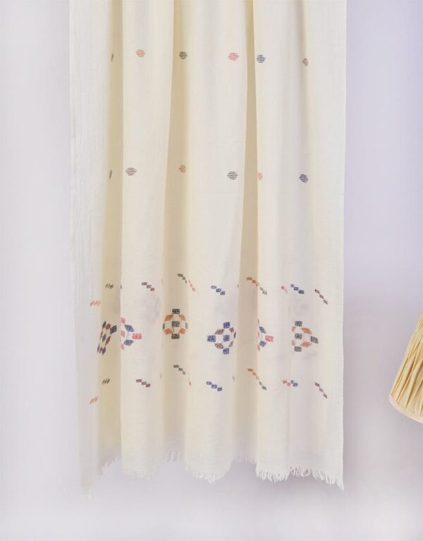 "Khaddi Shawl-6 Off White" - Image 3